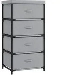Homcom Kommode, Grau, Metall, 4 Schubladen, 32x80x42 cm, Wohnzimmer, Kommoden &