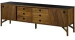 Massivmoebel24 Sideboard, Braun, Holz, Echtholz,Mangoholz, 2 F&auml;cher, 6...