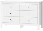 Homcom Kommode, Wei&szlig;, Holzwerkstoff, 6 Schubladen, 39.5x75.5x118 cm, Wohnzimmer,