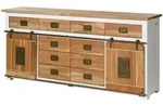 Massivmoebel24 Sideboard, Wei&szlig;, Holz, Echtholz,Mangoholz, 2 F&auml;cher, 10...