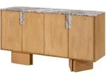Massivmoebel24 Sideboard, Beige, Holz, Echtholz,Mangoholz, 2 F&auml;cher, 160x85x45...