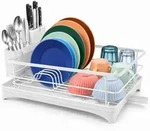 Relaxdays Abtropfgestell, Wei&szlig;, Metall, Kunststoff, 43x21x29.5 cm, Kochen,