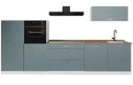 Vicco K&uuml;chenzeile, Blaugrau, Wei&szlig;, Holzwerkstoff, Rechteckig, 340x143x60 cm,