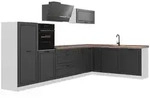 Vicco Eckk&uuml;che, Anthrazit, Wei&szlig;, Holzwerkstoff, Rechteckig, 347x143x60 cm,...