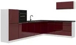 Vicco Eckk&uuml;che, Rot, Wei&szlig;, Holzwerkstoff, Rechteckig, 327x143x60 cm, K&uuml;chen,