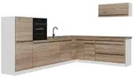 Vicco Eckk&uuml;che, Sonoma Eiche, Wei&szlig;, Holzwerkstoff, Rechteckig, 327x143x46 cm,