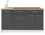 Vicco K&uuml;chenblock, Anthrazit, Wei&szlig;, Holzwerkstoff, Rechteckig, 150x81.2x60 cm,