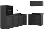 Vicco K&uuml;chenzeile, Anthrazit, Anthrazit, Holzwerkstoff, Rechteckig, 220x143x60...