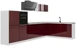 Vicco Eckk&uuml;che, Rot, Wei&szlig;, Holzwerkstoff, Rechteckig, 347x143x46 cm, K&uuml;chen,