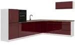 Vicco Eckk&uuml;che, Rot, Wei&szlig;, Holzwerkstoff, Rechteckig, 327x143x60 cm, K&uuml;chen,
