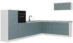 Vicco Eckk&uuml;che, Blaugrau, Wei&szlig;, Holzwerkstoff, Rechteckig, 327x143x60 cm,...
