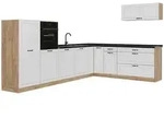 Vicco Eckk&uuml;che, Wei&szlig;, Honigeiche, Holzwerkstoff, Rechteckig, 327x143x46 cm,