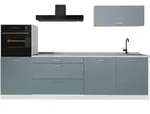 Vicco K&uuml;chenzeile, Blaugrau, Wei&szlig;, Holzwerkstoff, Rechteckig, 280x143x60 cm,