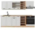 Vicco K&uuml;chenzeile, Wei&szlig;, Eiche, Holzwerkstoff, K&uuml;chenblock,Rechteckig,