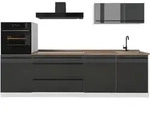 Vicco K&uuml;chenzeile, Anthrazit, Wei&szlig;, Holzwerkstoff, Rechteckig, 280x143x60 cm,