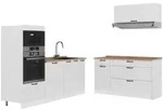 Vicco K&uuml;chenzeile, Wei&szlig;, Wei&szlig;, Holzwerkstoff, Rechteckig, 340x153.6x60 cm,