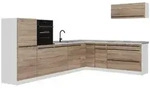 Vicco Eckk&uuml;che, Sonoma Eiche, Wei&szlig;, Holzwerkstoff, Rechteckig, 327x143x60 cm,
