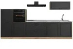 Vicco K&uuml;chenzeile, Anthrazit, Eiche, Holzwerkstoff, Rechteckig, 340x143x60 cm,
