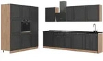 Vicco K&uuml;chenzeile, Anthrazit, Eiche, Holzwerkstoff, Rechteckig, 460x206.8x60...