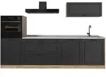 Vicco K&uuml;chenzeile, Anthrazit, Eiche, Holzwerkstoff, Rechteckig, 280x143x60 cm,