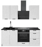 Vicco Singlek&uuml;che, Wei&szlig;, Wei&szlig;, Holzwerkstoff, Rechteckig, 190x206.8x60 cm,