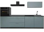 Vicco K&uuml;chenzeile, Blaugrau, Anthrazit, Holzwerkstoff, Rechteckig, 280x143x60...