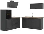 Vicco K&uuml;chenzeile, Anthrazit, Anthrazit, Holzwerkstoff, Rechteckig, 160x143x60...