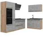 Vicco Eckk&uuml;che, Grau, Honigeiche, Holzwerkstoff, Formgebogen, 230x206.8x46 cm,