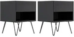 Mid.you Nachtschrankset, Graphit, Metall, 1 Schublade(n) Schubladen,...