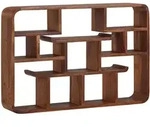 Kadima Design Wandregal, Braun, Holz, Echtholz,Sheesham, Organisch, 80x55x15 cm,