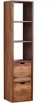 Kadima Design Wandregal, Braun, Holz, Echtholz,Sheesham, 2 Schubladen, Rechteckig,