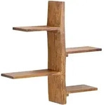 Kadima Design Wandregal, Braun, Holz, Echtholz,Sheesham, 58x60x15 cm, Wohnzimmer,