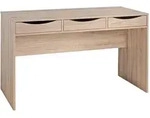 Kadima Design Schreibtisch, Beige, Holz, 3 Schubladen, Rechteckig,Rechteckig, Wange,