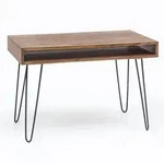 Kadima Design Schreibtisch, Braun, Metall, Echtholz, Rechteckig,Rechteckig,