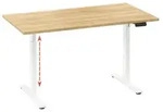 Mid.you Schreibtisch, Wei&szlig;, Sonoma Eiche, Metall, Holzwerkstoff, rechteckig,