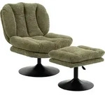 Homcom Loungesessel-Mit-Hocker, Gr&uuml;n, Metall, 1-Sitzer, F&uuml;llung: Schaumstoff,