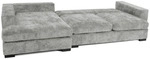 WFL Group Ecksofa, Hellgrau, Textil, 3-Sitzer, links montierbar,L-Form, 285x155 cm,
