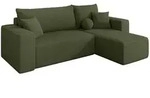 Altdecor Ecksofa, Olivgr&uuml;n, Kunststoff, 3-Sitzer, L-Form, 249x139 cm, Wohnzimmer,