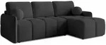 Sofnet Ecksofa, Schwarz, Kunststoff, 5-Sitzer, L-Form, 218x150 cm, Wohnzimmer,...