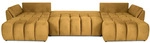 WFL Group Ecksofa, Dunkelgelb, Textil, 4-Sitzer, L-Form, 382x184 cm, Wohnzimmer,