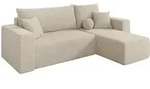Altdecor Ecksofa, Creme, Kunststoff, 3-Sitzer, L-Form, 249x139 cm, Wohnzimmer, Sofas