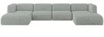Altdecor Wohnlandschaft, Hellgr&uuml;n, Kunststoff, 5-Sitzer, 408x70x179 cm, Wohnzimmer,