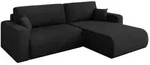 Altdecor Ecksofa, Schwarz, Kunststoff, 3-Sitzer, L-Form, 276x193 cm, Wohnzimmer,