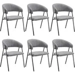 tectake Armlehnstuhl, Grau, Kunststoff, Pappel, 60x85x58 cm, Esszimmer, St&uuml;hle,