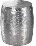 Kadima Design Beistelltisch, Silber, Metall, Rund,Rund, 42x49x42 cm, Wohnzimmer,