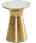 Kadima Design Beistelltisch, Wei&szlig;, Metall, Rund,Rund, S&auml;ule, 35x45x35 cm,