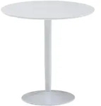 Kadima Design Esstisch, Wei&szlig;, Metall, Rund,Rund, S&auml;ule, 75x74x75 cm, Esszimmer,