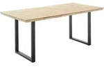 Carryhome Esstisch, Schwarz, Wildeiche, Holz, Eiche, massiv, rechteckig, eckig,
