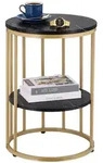 Relaxdays Beistelltisch, Schwarz, Metall, Holzwerkstoff, 40x57x40 cm, Wohnzimmer,