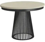 Beautysofa Esstisch, Schwarz, Kaschmir, Metall, Rund,Rund, 120x77x120 cm,...
